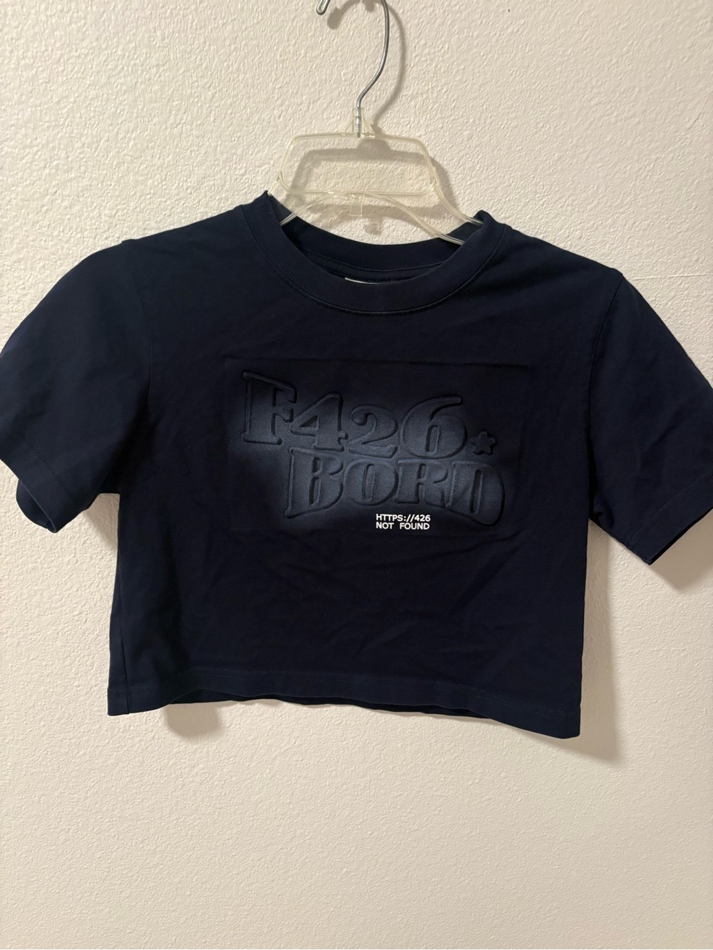 Navy Short-Sleeve Crop Tee for Kids